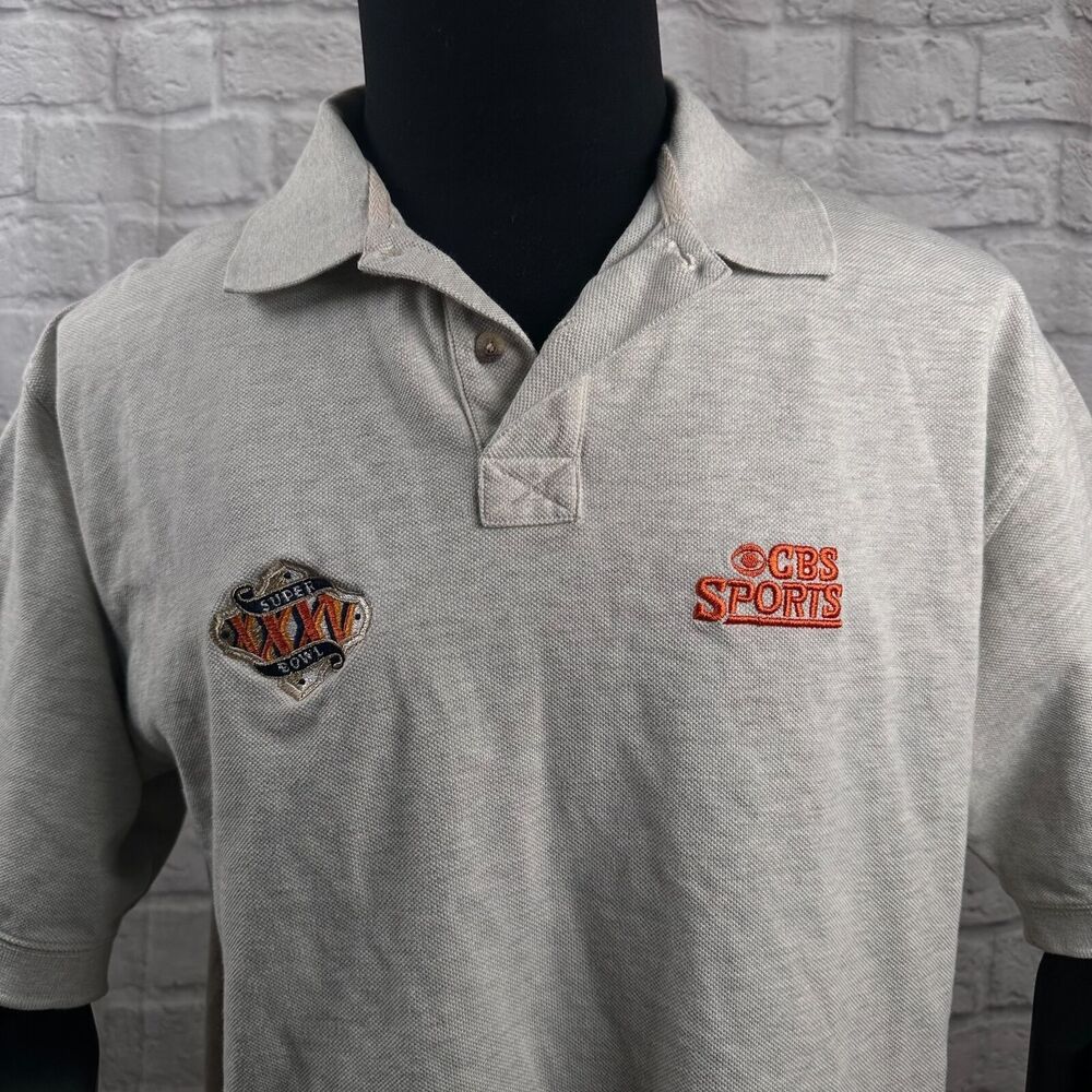 CBS Sports NFL Super Bowl 35 Pendleton Men's Polo Shirt Large Ravens Giants XXXV